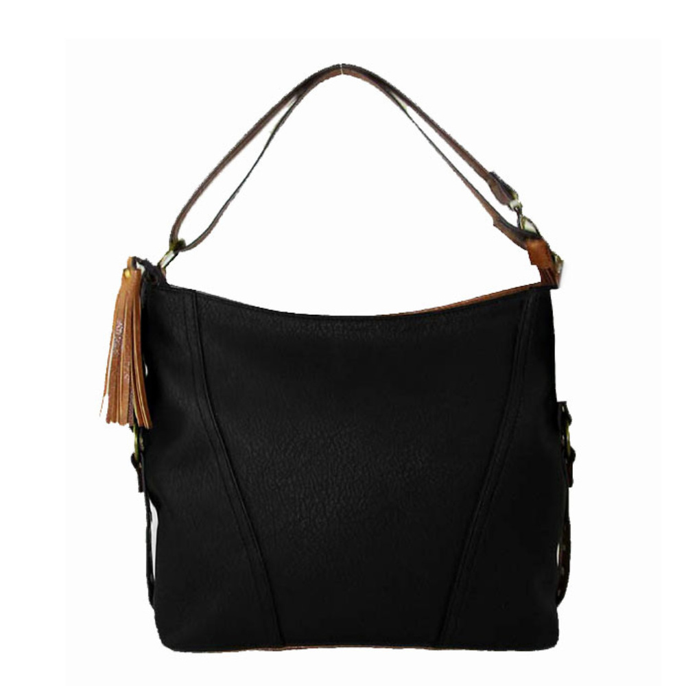 STYLE & CO Slouchy Black Leather Hobo Bag$90.